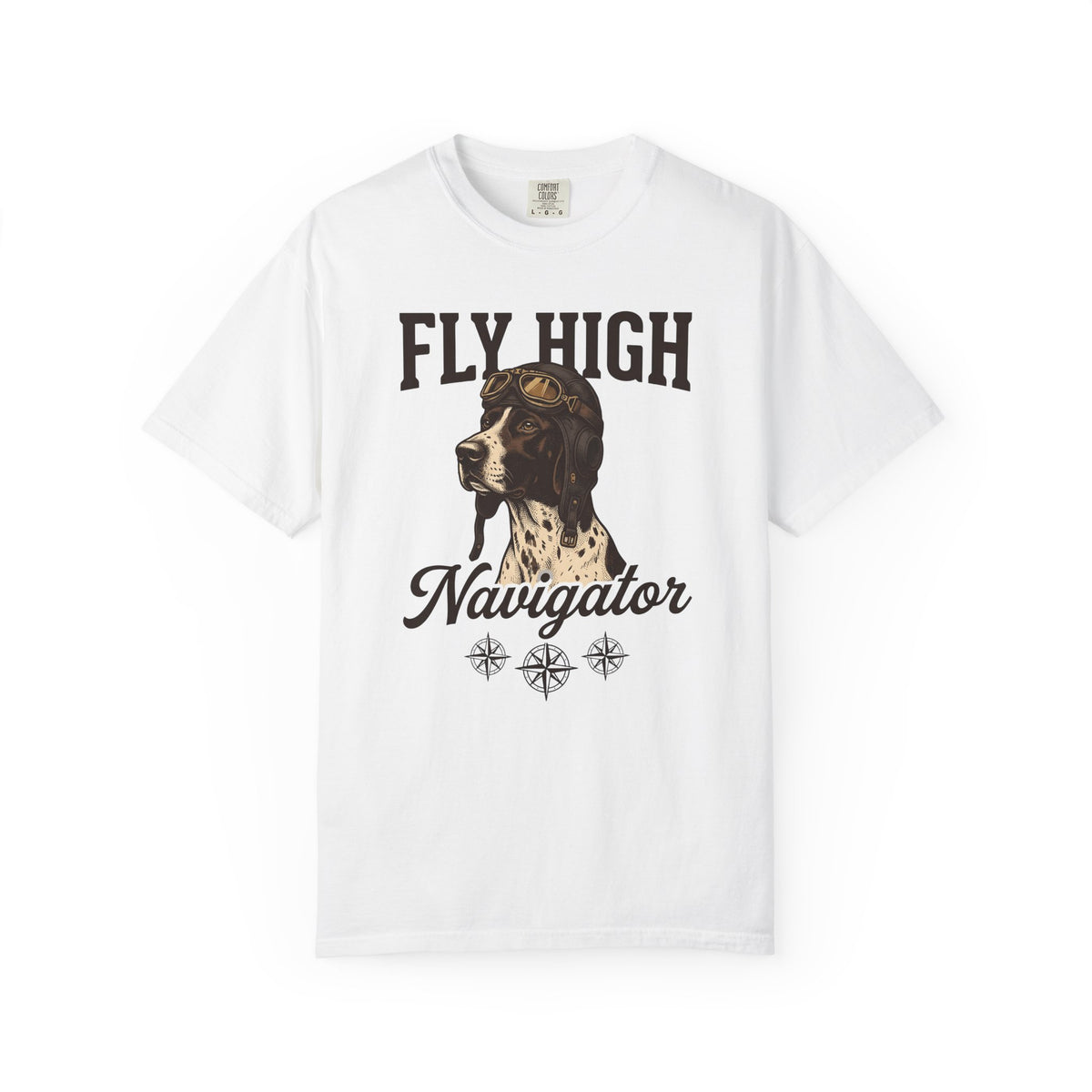 Flying Dog T-Shirt Dog Travel Gift Women Retro T-Shirt Canine T-Shirt Dog Fan Vintage T-Shirt Adventure Graphic Heritage Navigation T-Shirt