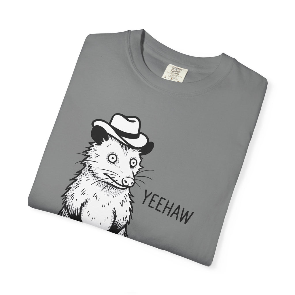Possum Western Hat T-Shirt Cowgirl Pet Gift Women Line Art T-Shirt Opossum T-Shirt Cowboy Fan Animal Illustration Graphic Hand Drawn Western Hat