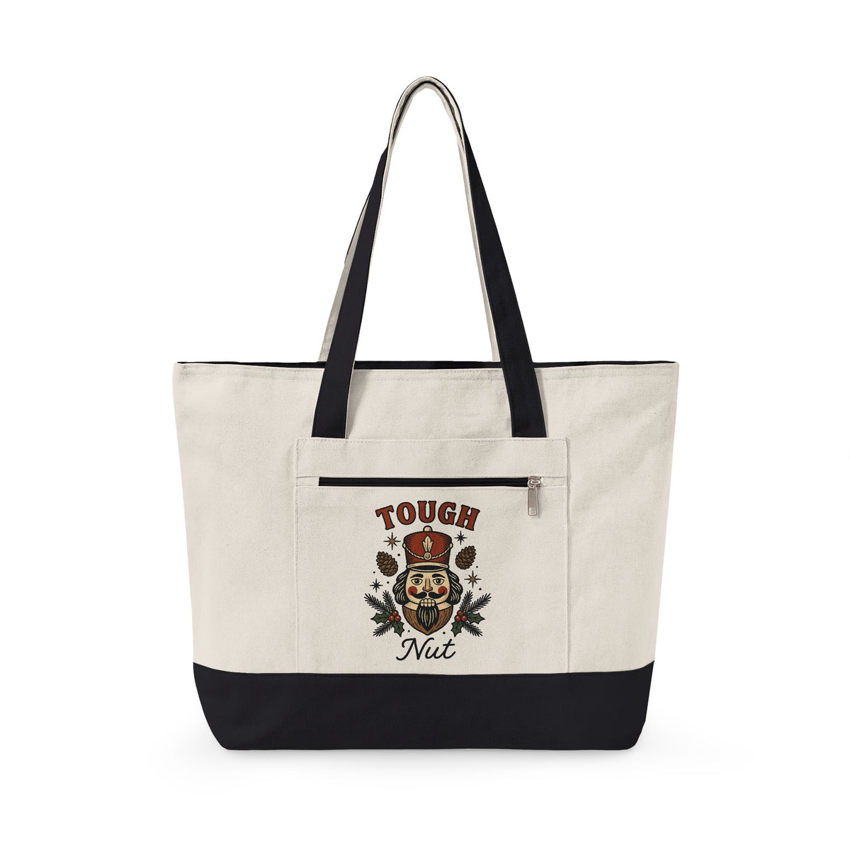 Nutcracker Head Tote Bag Christmas Celebration Gift Women Retro Tote Bag Nutcracker Tote Bag Xmas Fan Vintage Tote Bag Party Graphic Sketch Pinecone