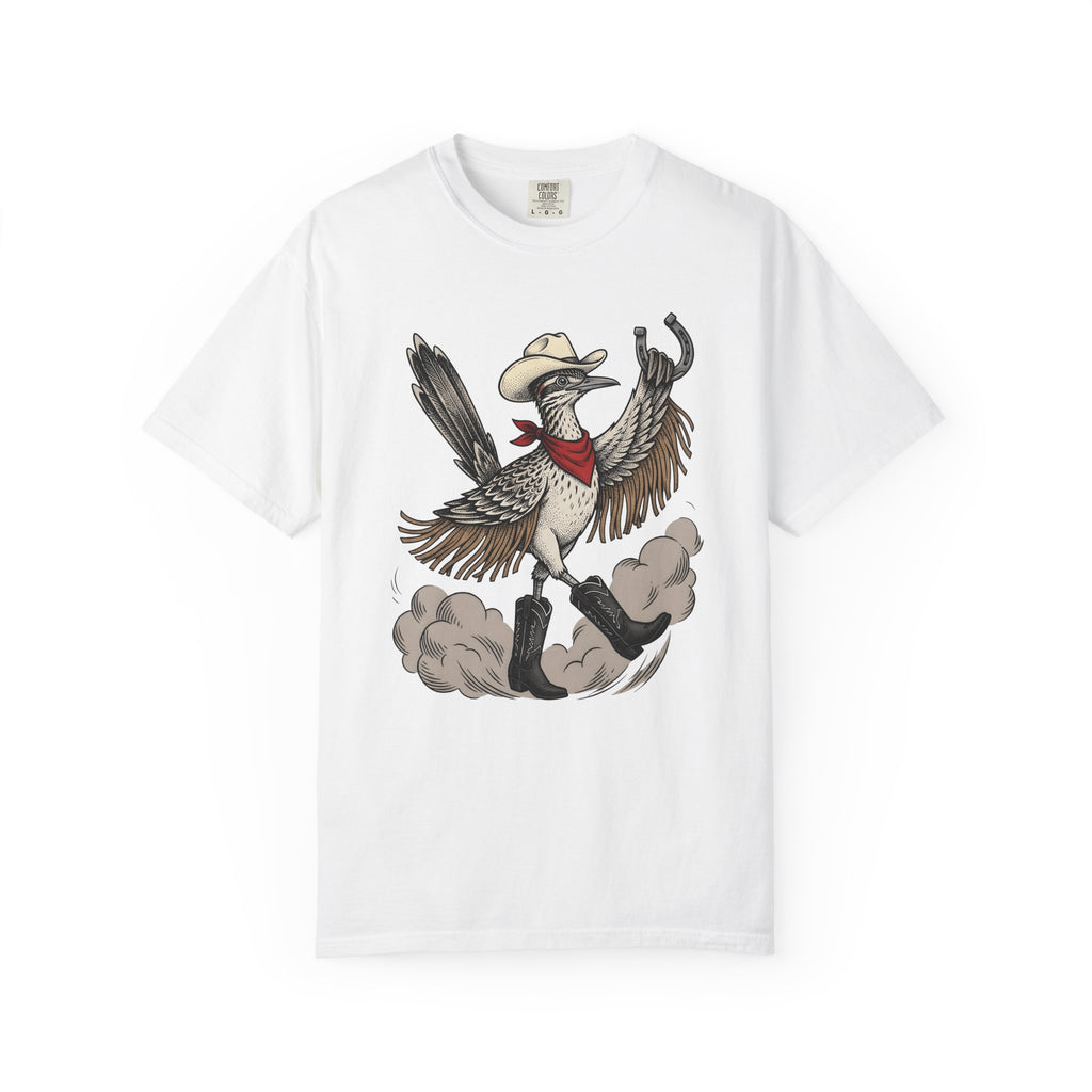 Cowboy Bird T-Shirt Cowgirl Country Gift Women Hand Drawn T-Shirt Rodeo T-Shirt Cowgirl Fan Illustrated T-Shirt Rural Graphic Cartoon Horseshoe