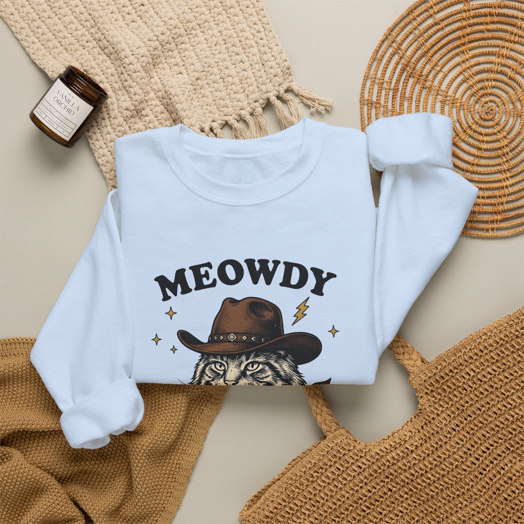 Cowboy Cat Sweatshirt Cat Western Gift Women Vintage Sweatshirt Kitty Cat Sweatshirt Cat Fan Rodeo Graphic Cowboy Hand Drawn Bandana Sweatshirt