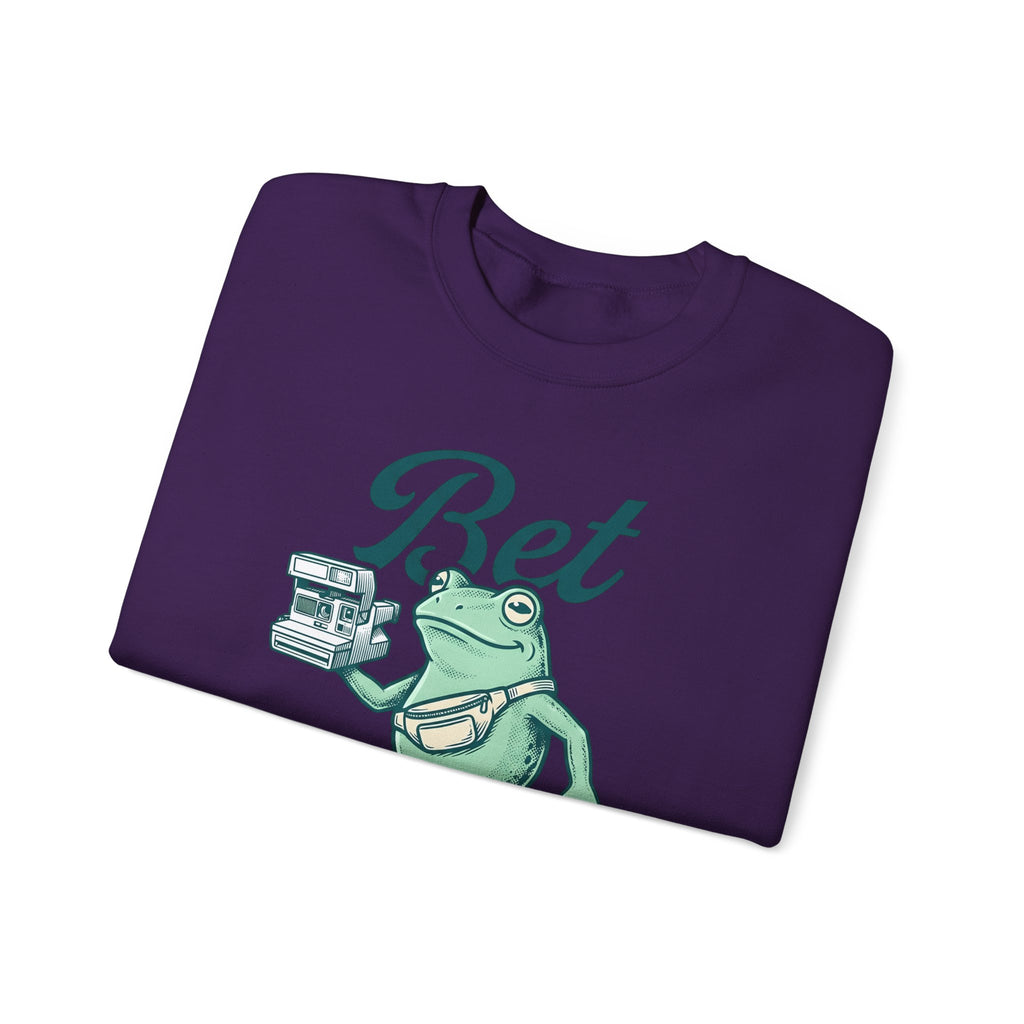 Frog Photo Sweatshirt Funny Wildlife Gift Women Retro Sweatshirt Toad Sweatshirt Humor Fan Vintage Sweatshirt Animal Graphic Sketch Waist Sweatshirt Sweatshirt