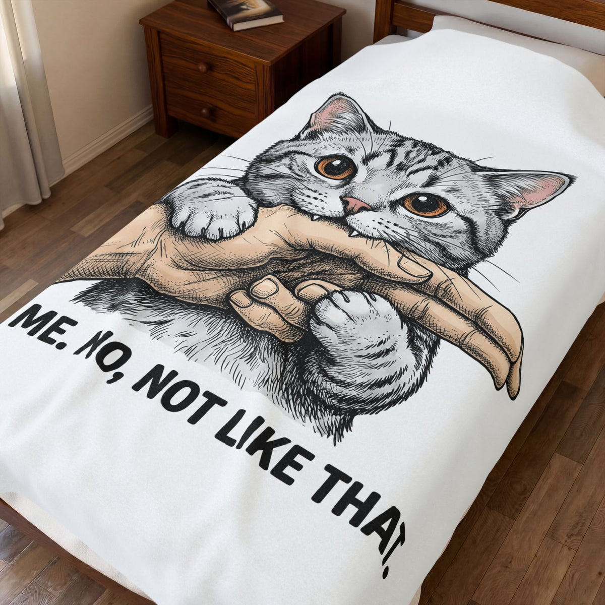 Tabby Cat Cat Humor Gift Hand Drawn Kitty T Blanket