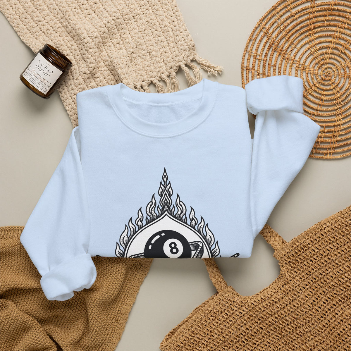 Billiard Ball Sweatshirt Billiards Arcade Gift Women Neo Traditional Sweatshirt Pool Ball Sweatshirt Billiard Fan Traditional Sweatshirt Retro Graphic Hand