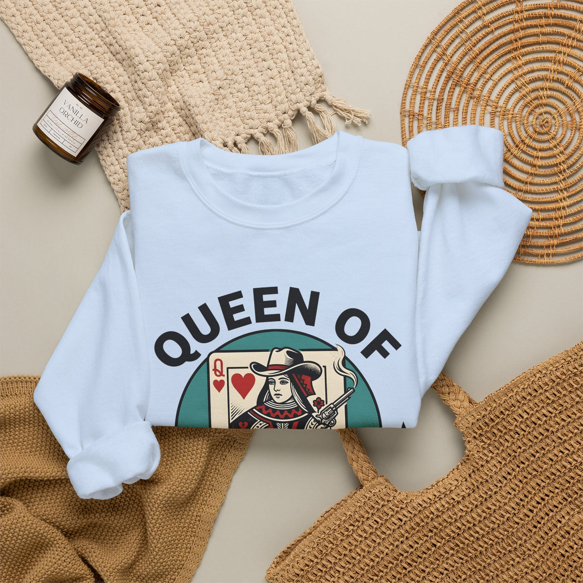 Poker Cowgirl Sweatshirt Cowgirl Rodeo Gift Women Vintage Sweatshirt Gambler Sweatshirt Cowgirl Fan Distressed Graphic Sweatshirt Retro Pistol Sweatshirt