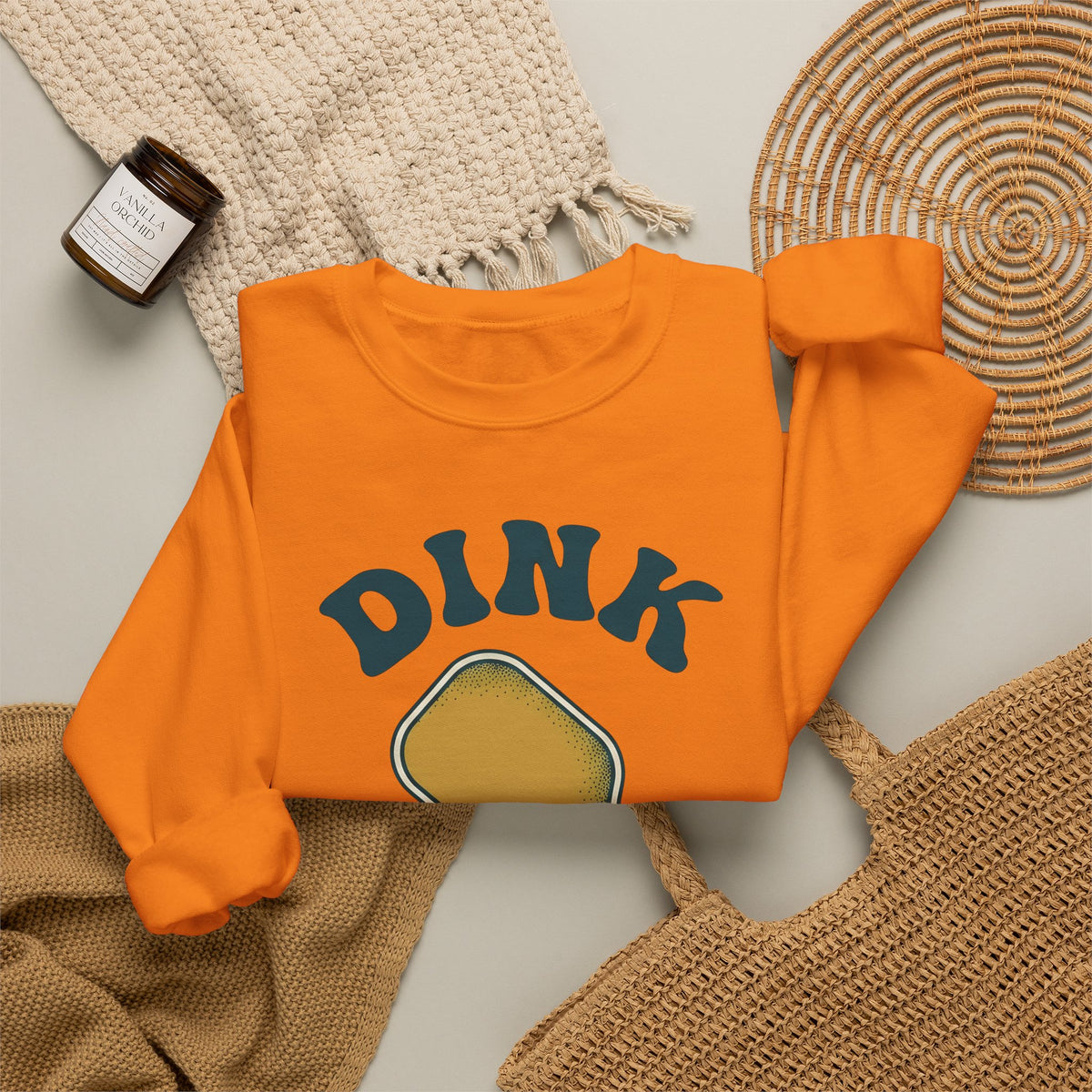 Pickleball Bat Sweatshirt Pickleball Training Gift Women Flat Icon Sweatshirt Paddle Sweatshirt Pickleball Fan Icon Sweatshirt Practice Graphic Hand Drawn Game
