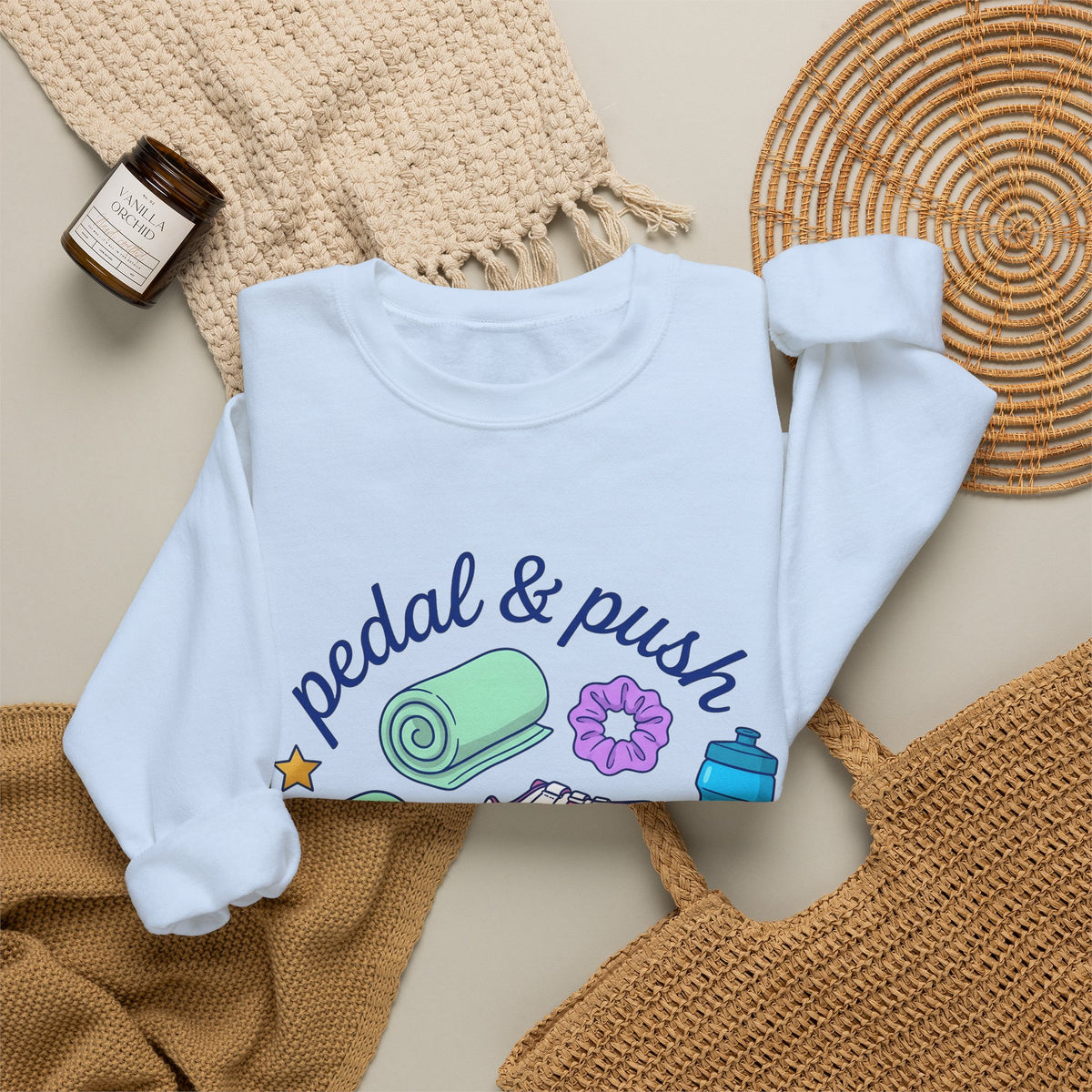 Bike Outfit Sweatshirt Sports Exercise Gift Women Toon Sweatshirt Cycling Sweatshirt Athlete Enthusiast Cartoon Sweatshirt Fitness Graphic Old School Gym Mat