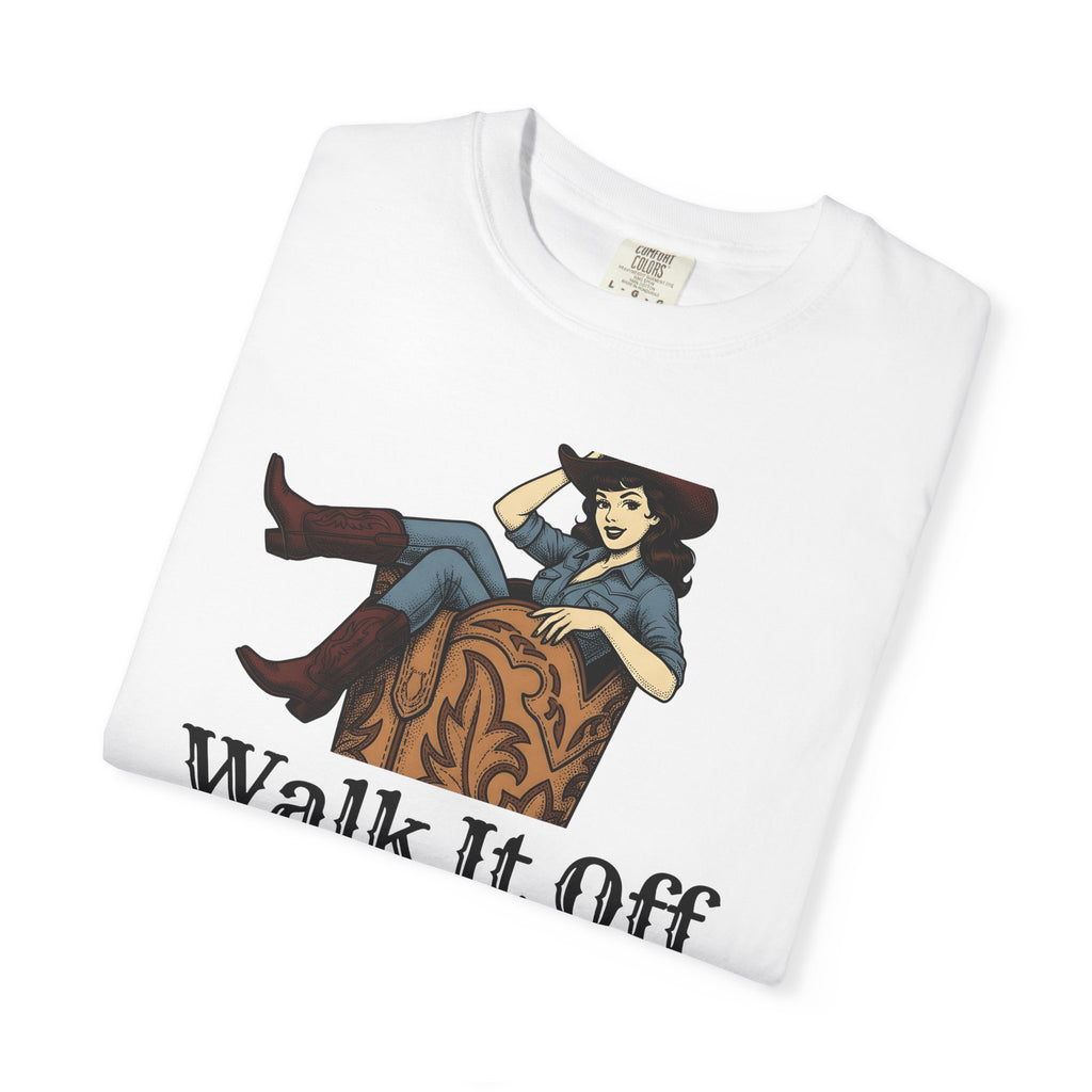 Cowgirl Boot Cowgirl Rodeo Gift Retro Boot Cowgirl Fan Western Rodeo Hand Drawn Hat T-Shirt