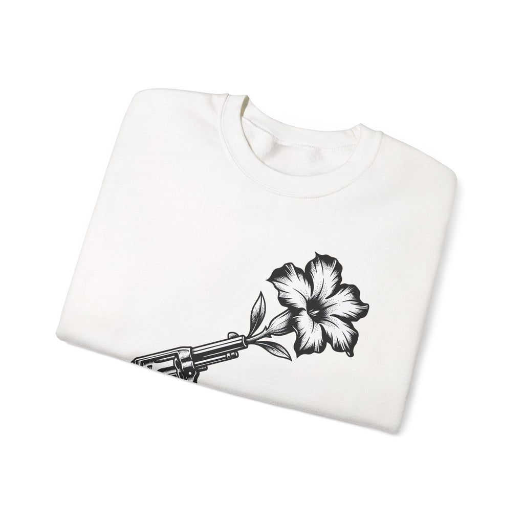 Revolver Flower Sweatshirt Cowgirl Western Gift Women Tattoo Sweatshirt Gunflower Sweatshirt Rodeo Fan Traditional Sweatshirt Country Graphic Vintage Hibiscus