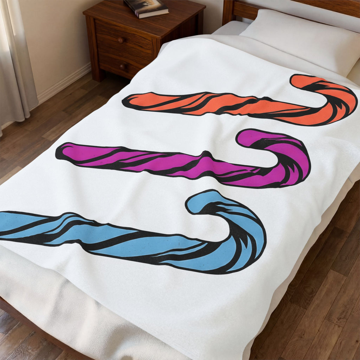 Holiday Candy Blanket Christmas Confectionery Gift Women Flat Design Blanket Candy Blanket Christmas Fan Minimalist Blanket Sweets Graphic Clean