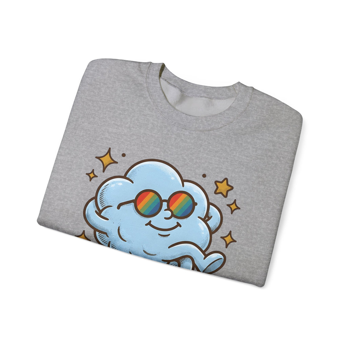 Smiling Cloud Boho Chic Inspiration Gift Comic Cloud Hippie Fan Cartoon Motivational Vintage Sweatshirt