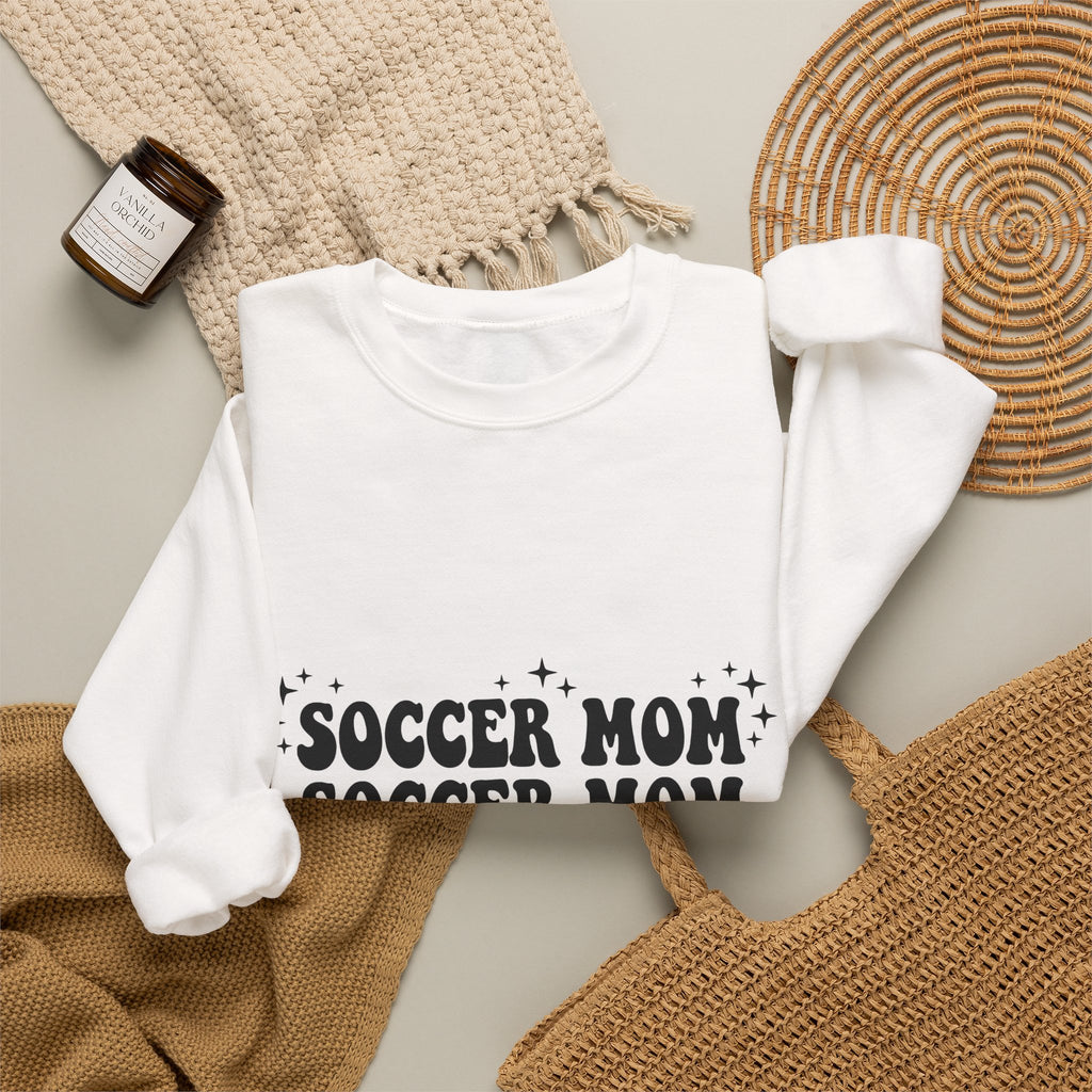 Soccer Mom Sweatshirt Moms Sports Gift Women Groovy Sweatshirt Football Mom Sweatshirt Mother Fan Athletic Graphic Soccer Graphic Retro Stars Sweatshirt