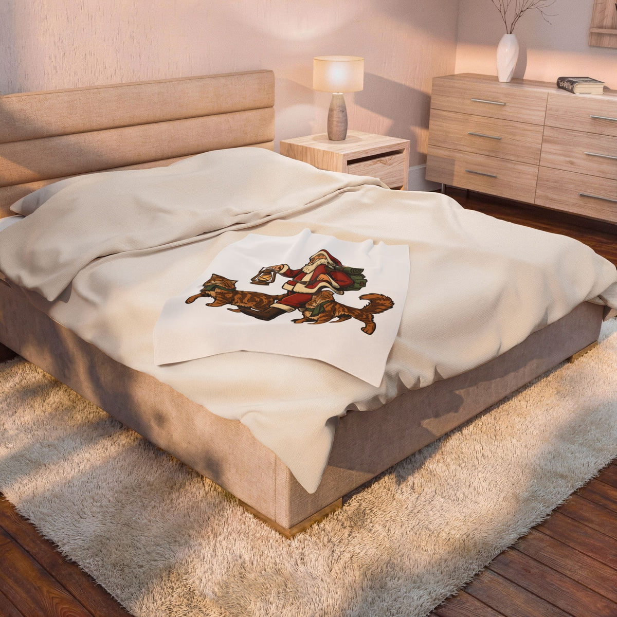 Holiday Cats Blanket Christmas Felines Gift Women Rustic Blanket Kitty Blanket Xmas Fan Cat Graphic Vintage Blanket Cartoon Lamp Blanket