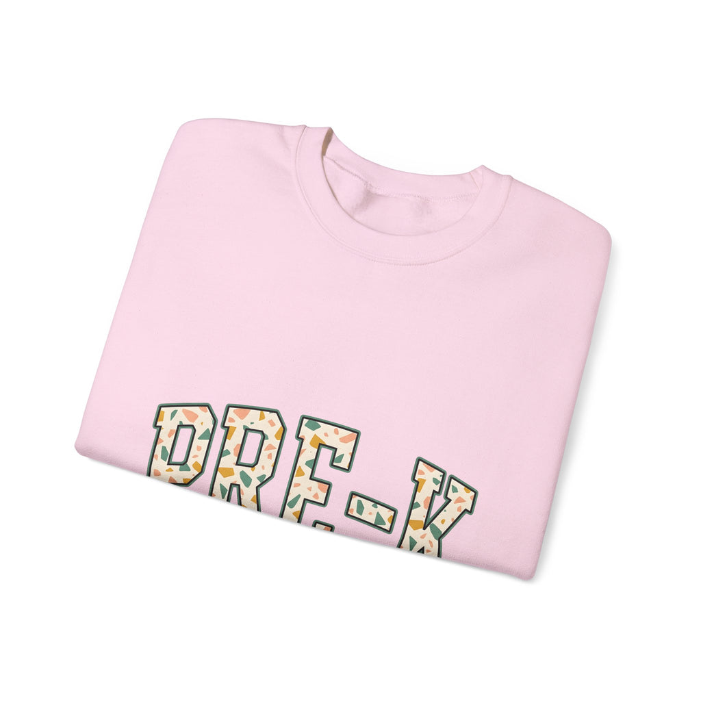 Terrazzo Letters Sweatshirt Teacher Nursery Gift Women Cute Sweatshirt Alphabet Sweatshirt Educator Enthusiast Kawaii Sweatshirt Classroom Graphic Old School