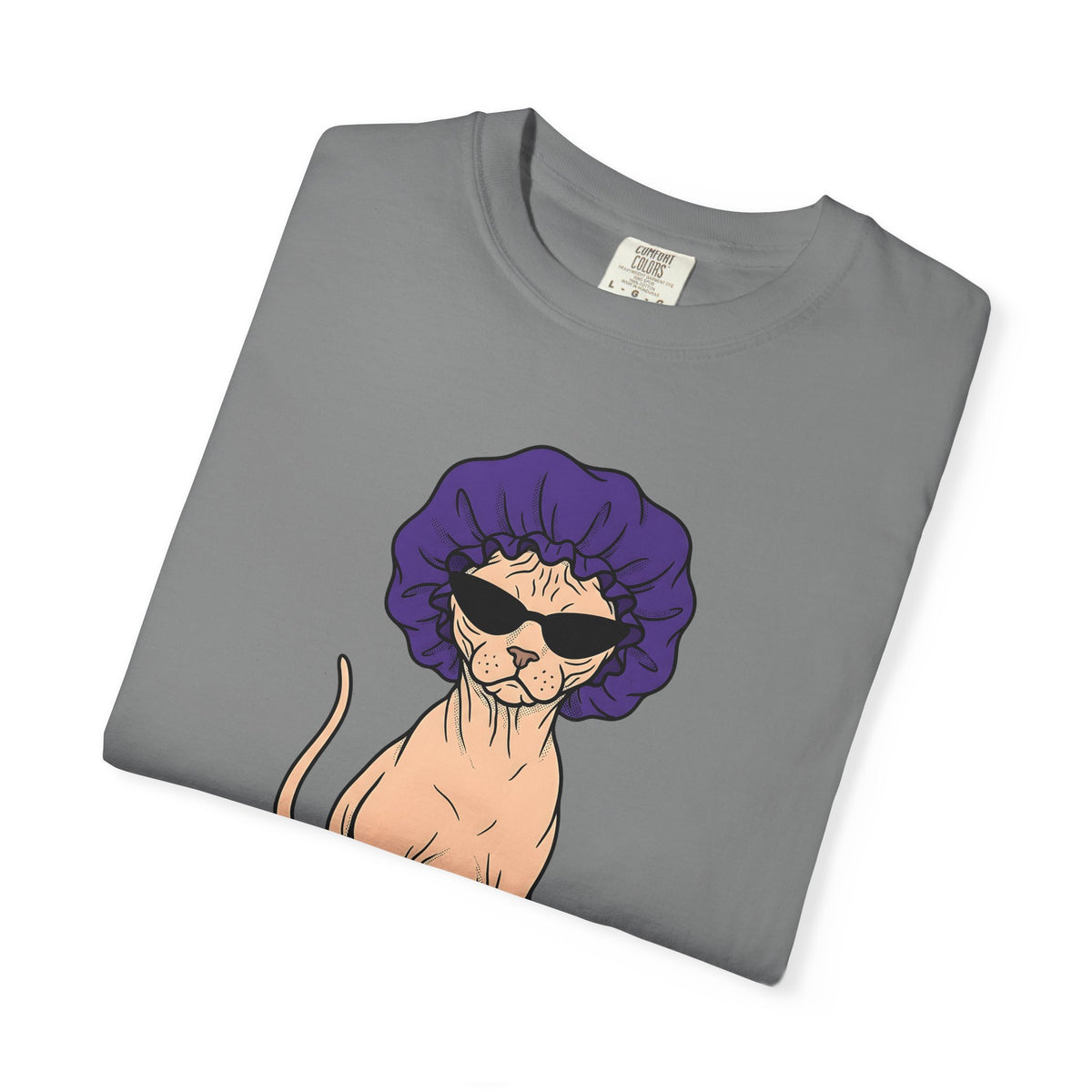 Hairless Cat T-Shirt Cat Creature Gift Women Illustration T-Shirt Sphynx T-Shirt Cat Fan Drawing T-Shirt Monster Graphic Classic Bunny Feet T-Shirt