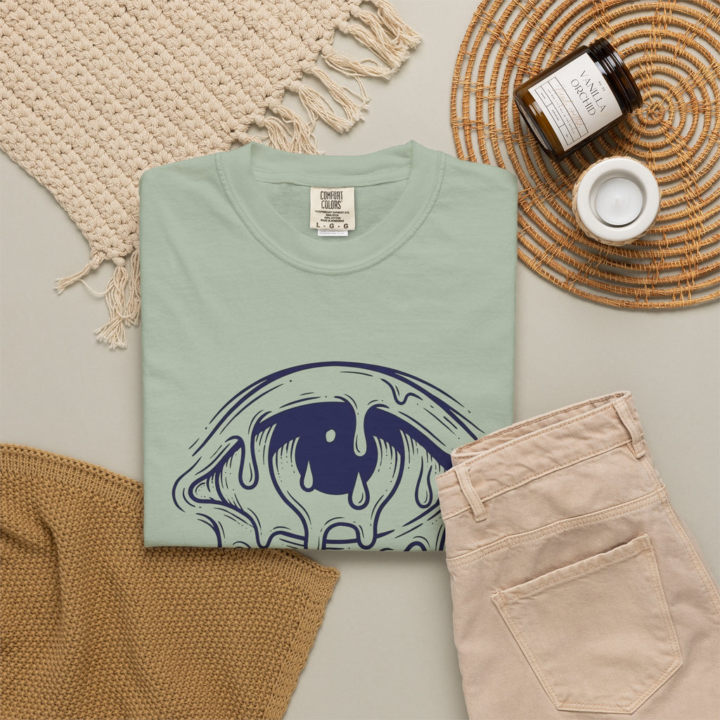 Melting Eye T-Shirt Aesthetic Gothic Gift Women Line Art T-Shirt Weeping Eye T-Shirt Style Fan Graphic T-Shirt Dark Illustration Minimal Drips
