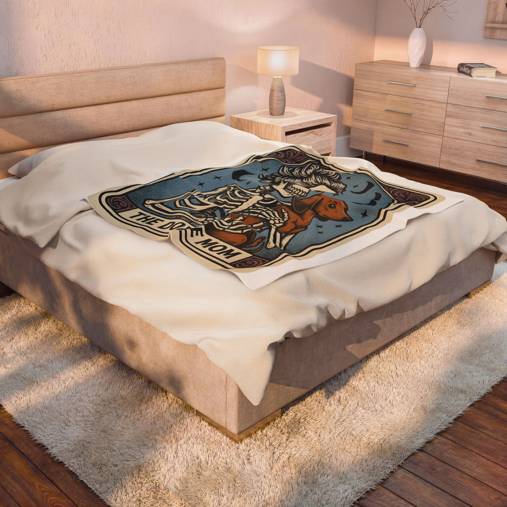 Skeleton Dog Blanket Halloween Pet Gift Women Dark Blanket Dog Blanket Horror Fan Gothic Blanket Animal Graphic Retro Moon Blanket