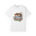 Calico Cat T-Shirt Cat Floral Gift Women Hand Drawn T-Shirt Kitten T-Shirt Cat Fan Illustrated Graphic Vintage Books T-Shirt