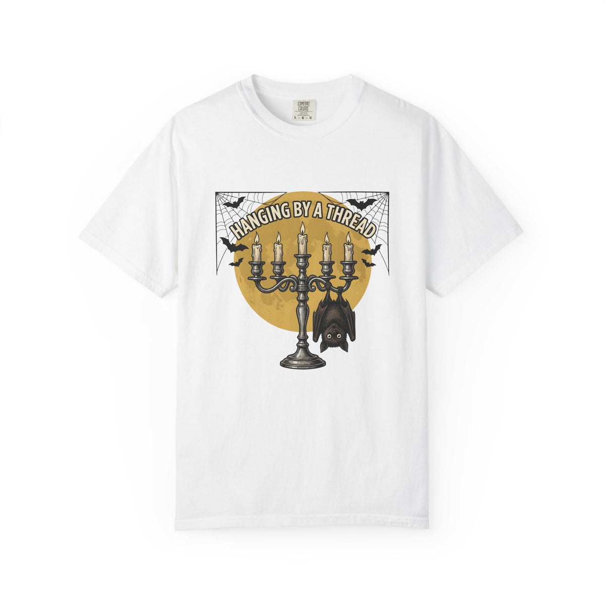 Bat Candelabra T-Shirt Halloween Goth Gift Women Gothic T-Shirt Candelabrum T-Shirt Horror Fan Dark T-Shirt Emo Graphic Vintage Spiderweb T-Shirt