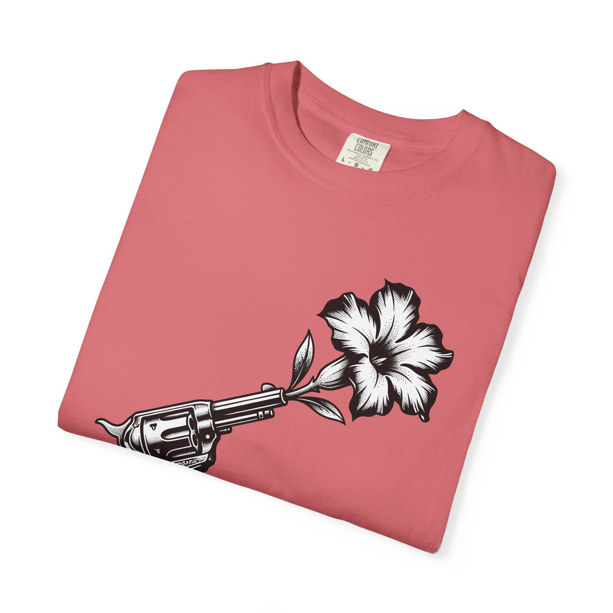 Revolver Flower T-Shirt Cowgirl Western Gift Women Tattoo T-Shirt Gunflower T-Shirt Rodeo Fan Traditional T-Shirt Country Graphic Vintage Hibiscus