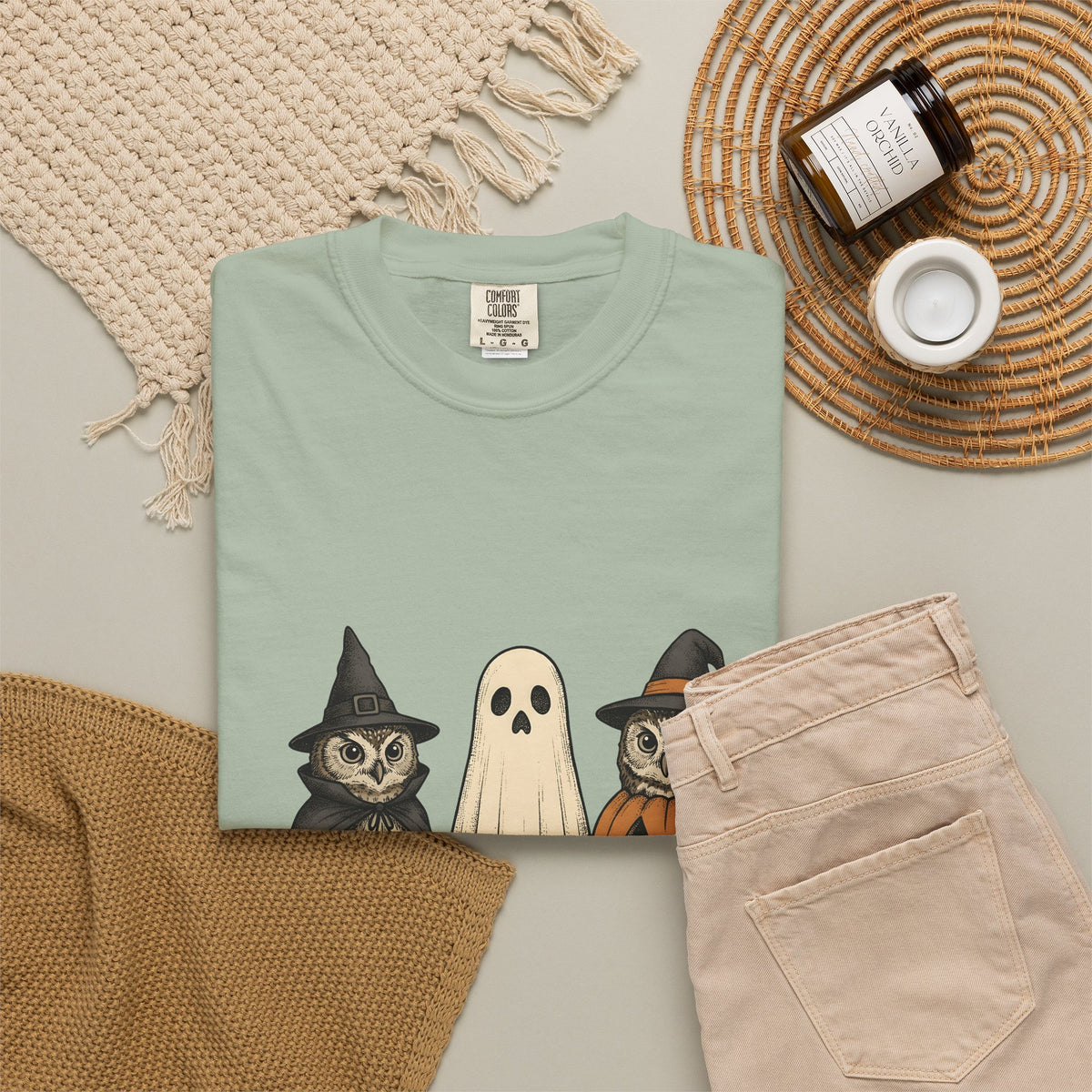 Owl Halloween Costumes Halloween Creatures Gift Classic Owl Costume Horror Fan Spooky Monster T-Shirt