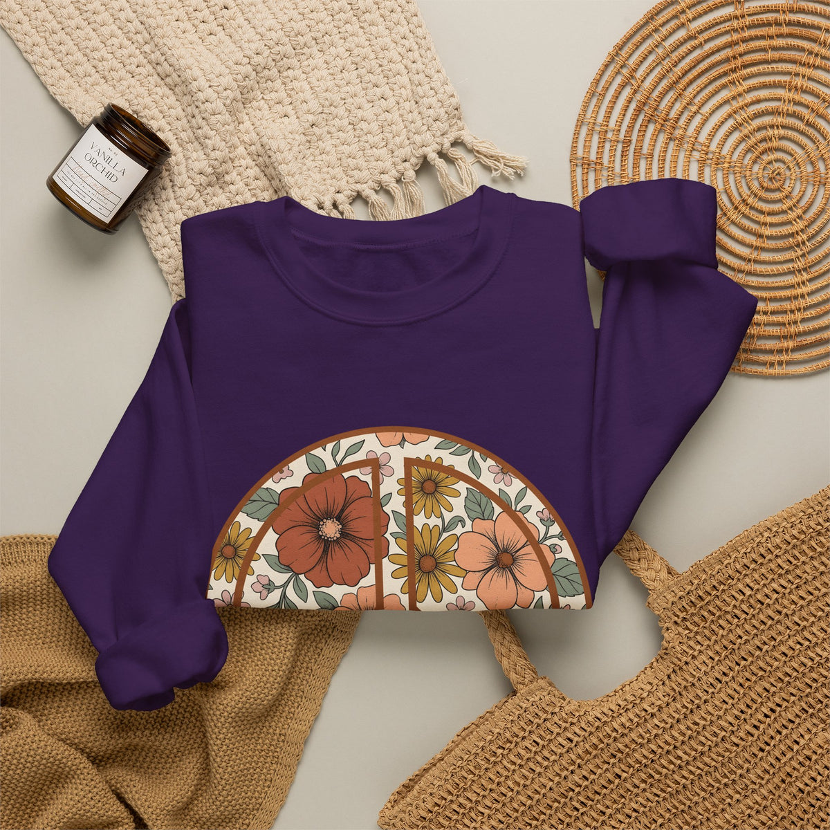 Peace Hand Flower Sweatshirt Boho Chic Psychedelic Gift Women Folk Sweatshirt Peace Sign Sweatshirt Hippie Fan Bohemian Sweatshirt Trippy Graphic Classic