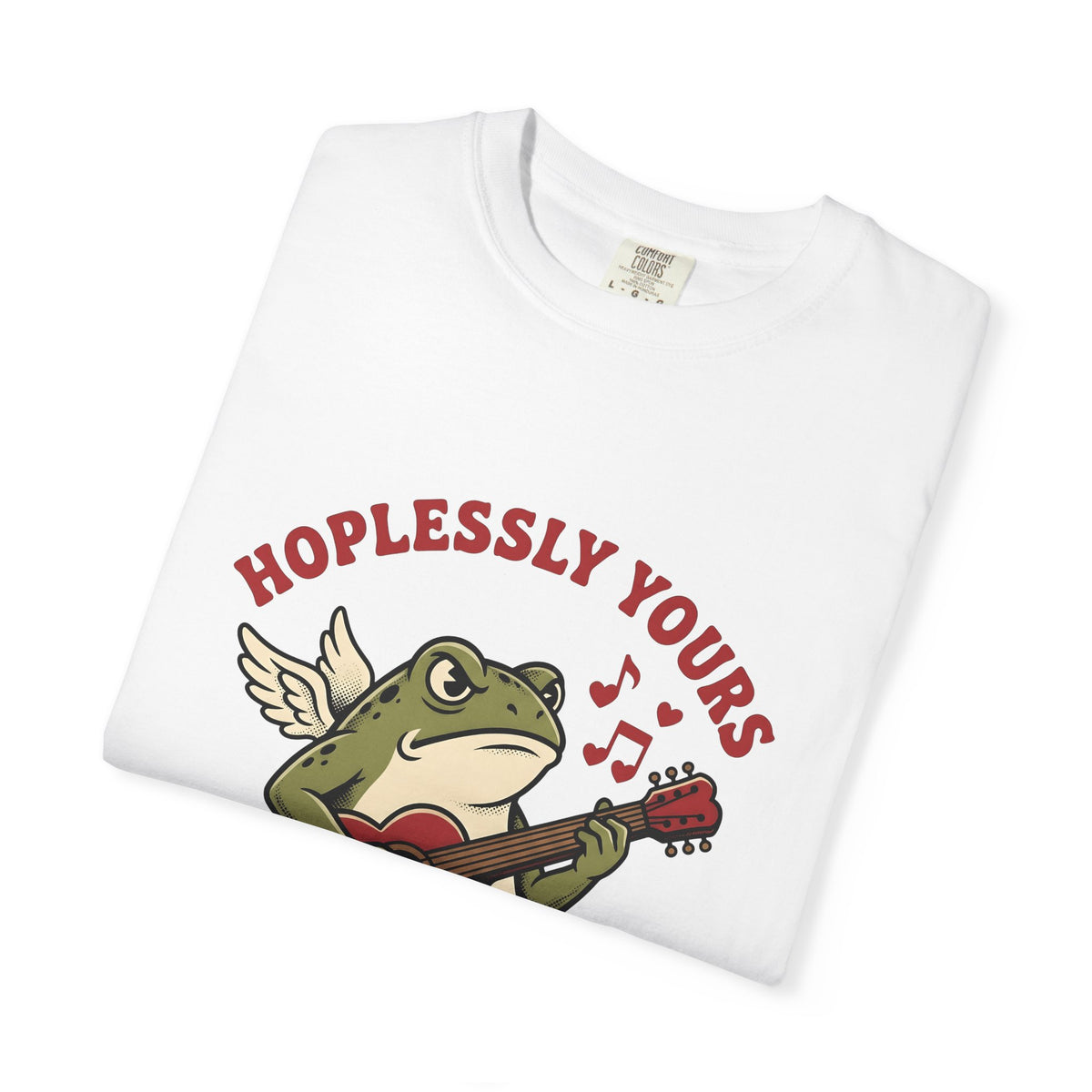 Wings Frog Guitar T-Shirt St. Valentine's Day Pets Gift Women Sketch T-Shirt Guitarist T-Shirt Valentine Fan Doodle T-Shirt Animal Graphic Old