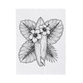 Surfboard Petals Blanket Surfing Shore Gift Women Drawing Blanket Surfboards Blanket Surfer Fan Illustration Graphic Nature Flower Blanket