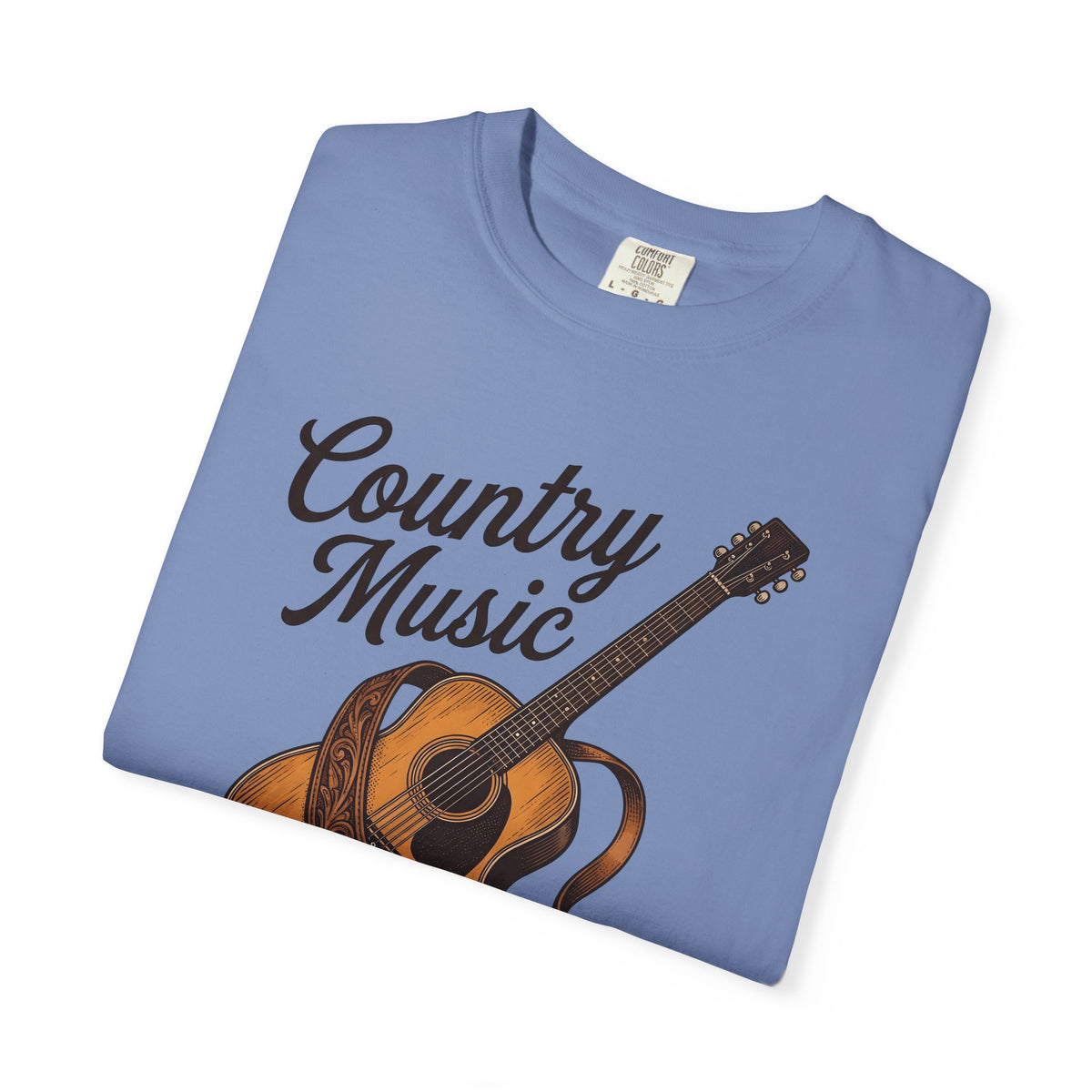 Acoustic Guitar Country Music Prairie Gift Hand Drawn Guitar Country Fan Illustrated Countrywestern T-Shirt