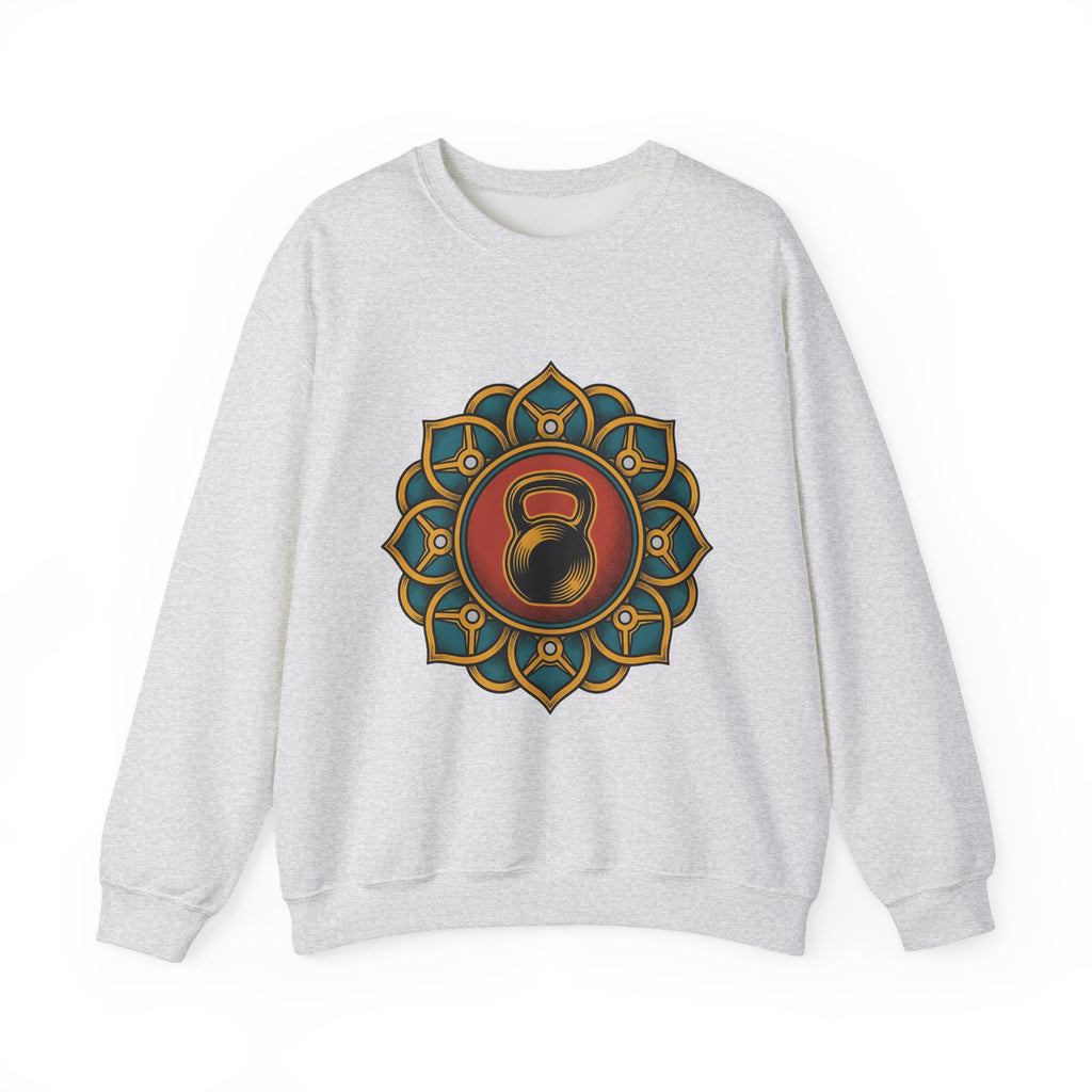 Kettlebell Mandala Sweatshirt Sports Fitness Gift Women Boho Sweatshirt Kettlebell Sweatshirt Athlete Enthusiast Hippie Sweatshirt Workout Graphic Vintage