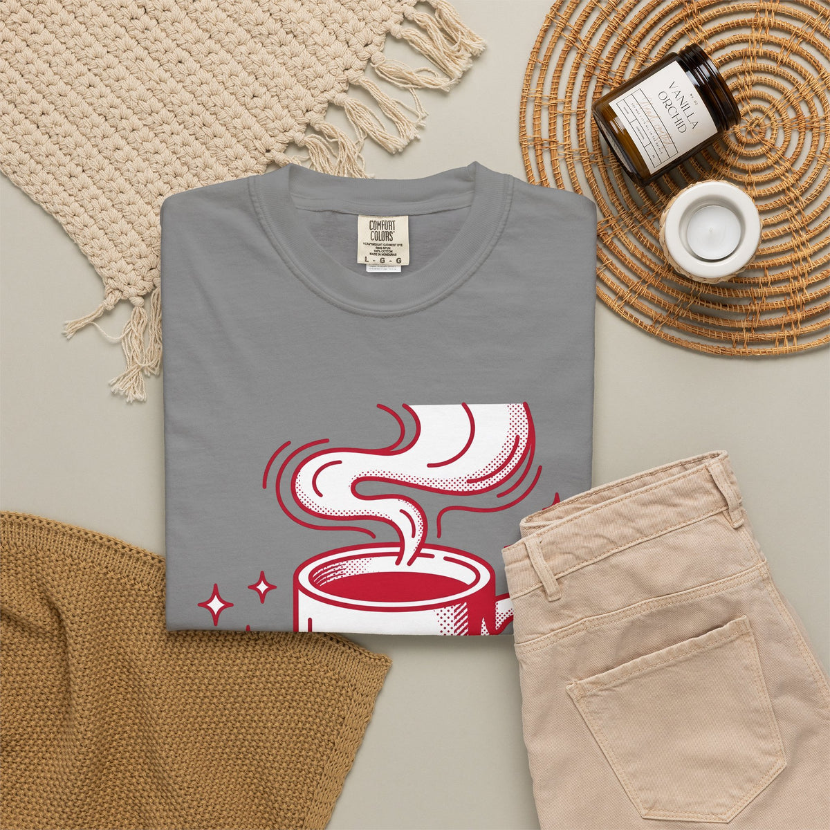 Coffee Cup T-Shirt St. Valentine's Day Coffee Gift Women Pop Art T-Shirt T-Shirt T-Shirt Valentine Fan Pop Art T-Shirt Coffee Design Retro Stars T-Shirt