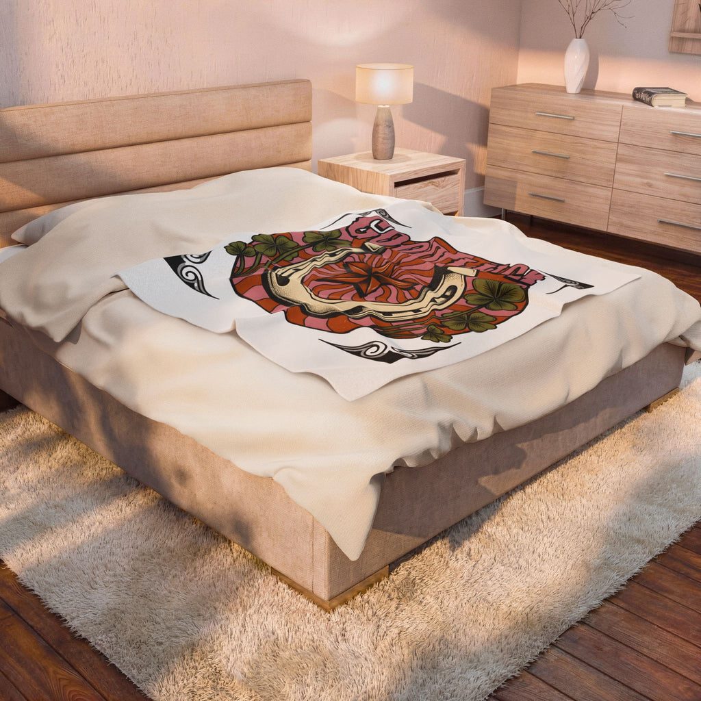 Star Horseshoe Blanket Cowgirl Ranch Gift Women Old School Blanket Horseshoe Blanket Cowboy Fan Rodeo Blanket Farm Design Hand Drawn Four Leaf