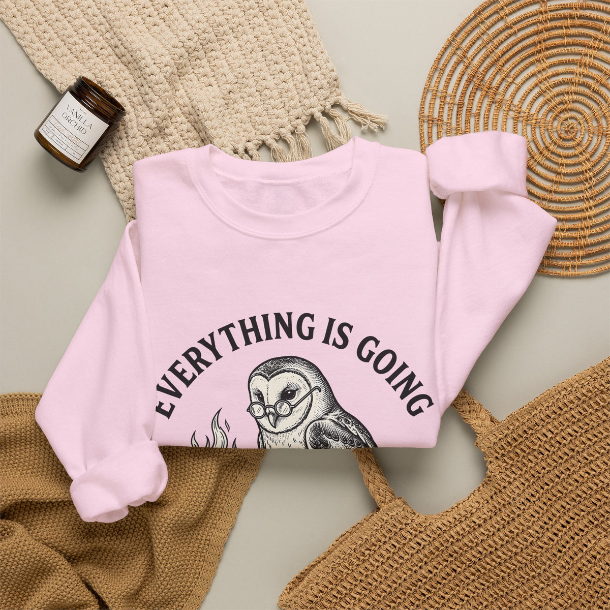 Owl Eyeglasses Sweatshirt Funny Critters Gift Women Old-Fashioned Sweatshirt Owl Sweatshirt Humor Fan Vintage Sweatshirt Creature Graphic Outline Blazing Book