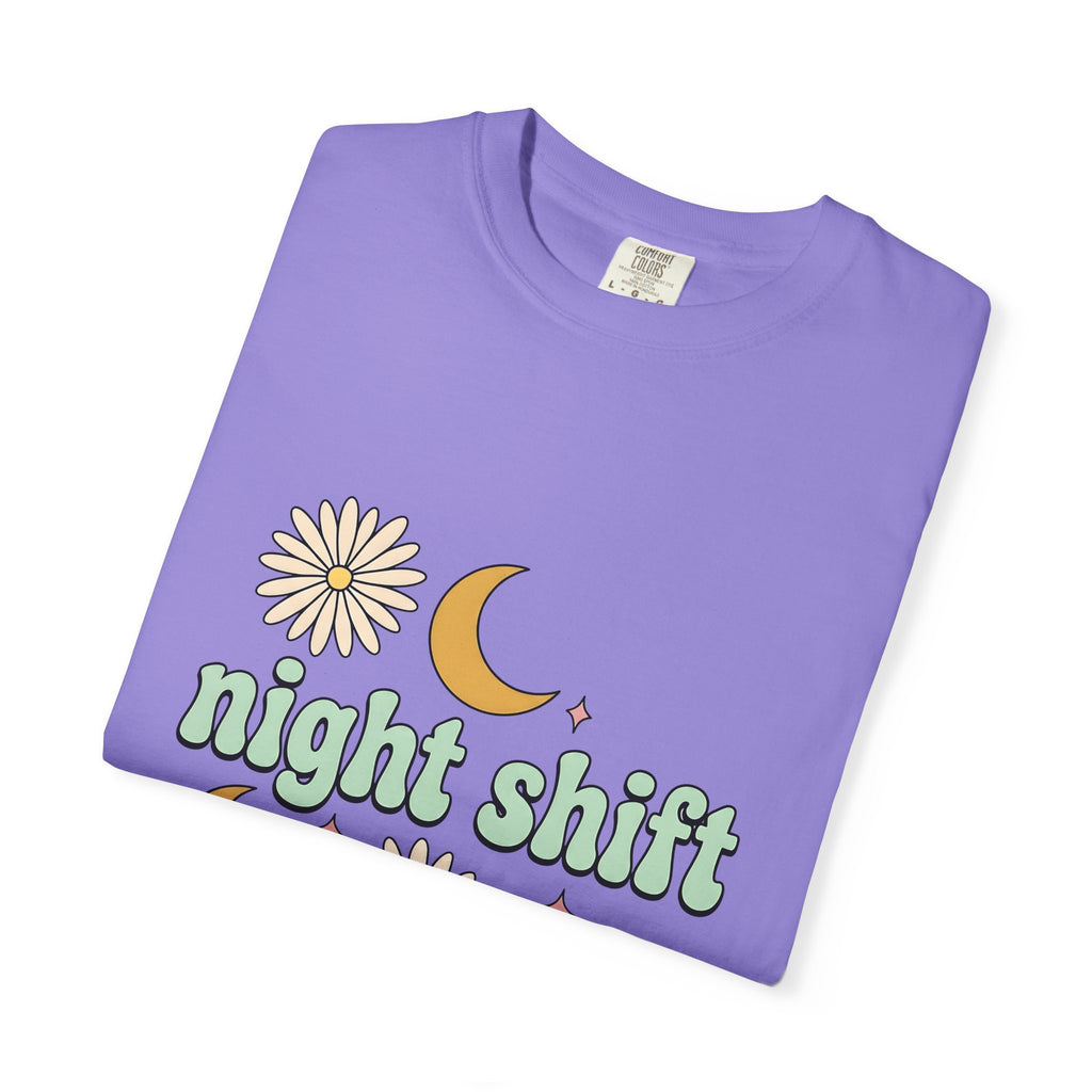 Moon Blossom Graphic T-Shirt Nurses Drink Gift Women Cartoon T-Shirt Flower T-Shirt