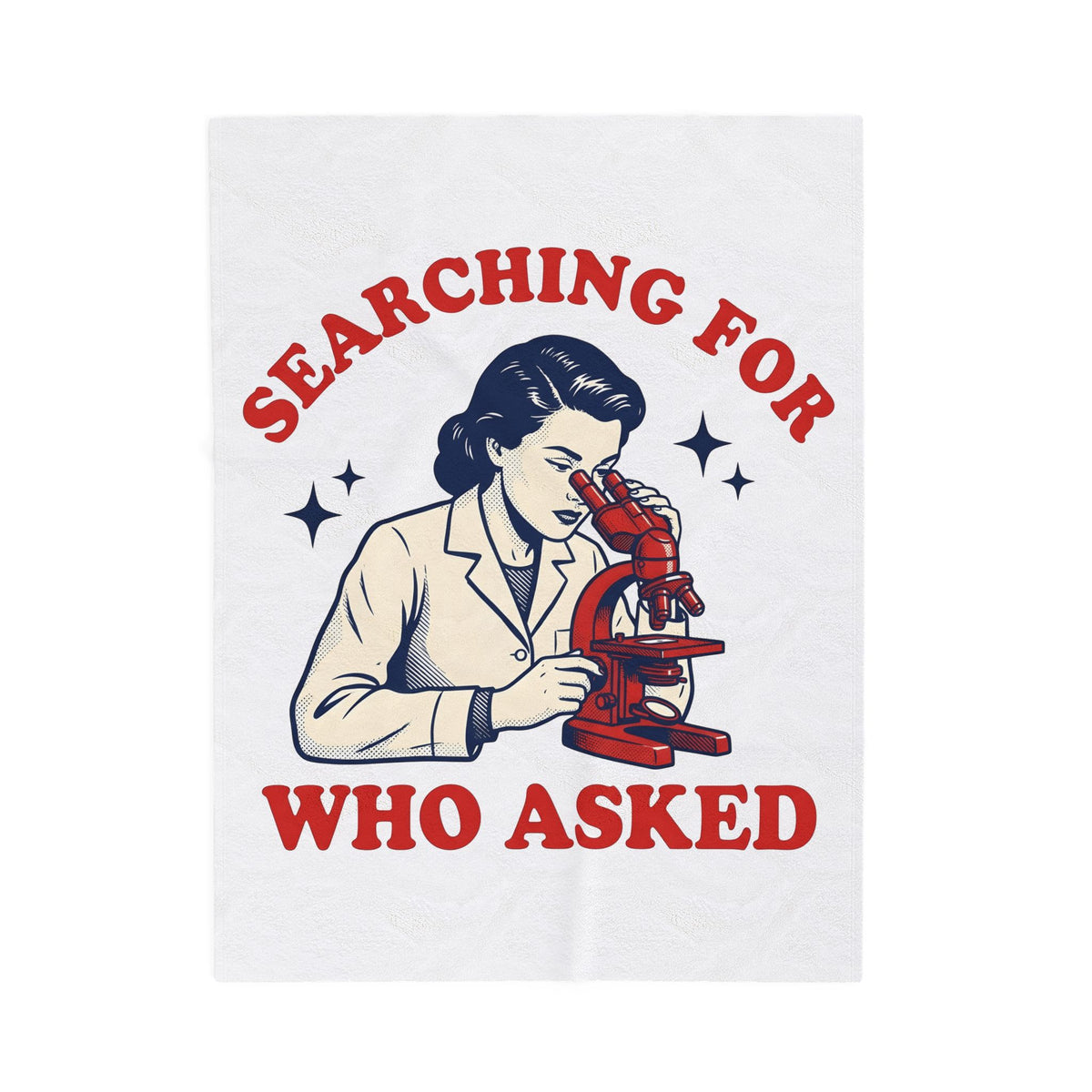 Scientist Magnifier Blanket Funny Jokes Gift Women Hand Drawn Blanket Lab Blanket Humor Fan Illustrated Blanket Pun Graphic Cartoon Twinkles Blanket