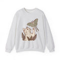 Kitten Moth Sweatshirt Cat Outdoors Gift Women Sketch Sweatshirt Kitten Sweatshirt Cat Fan Drawing Graphic Retro Leaf Sweatshirt