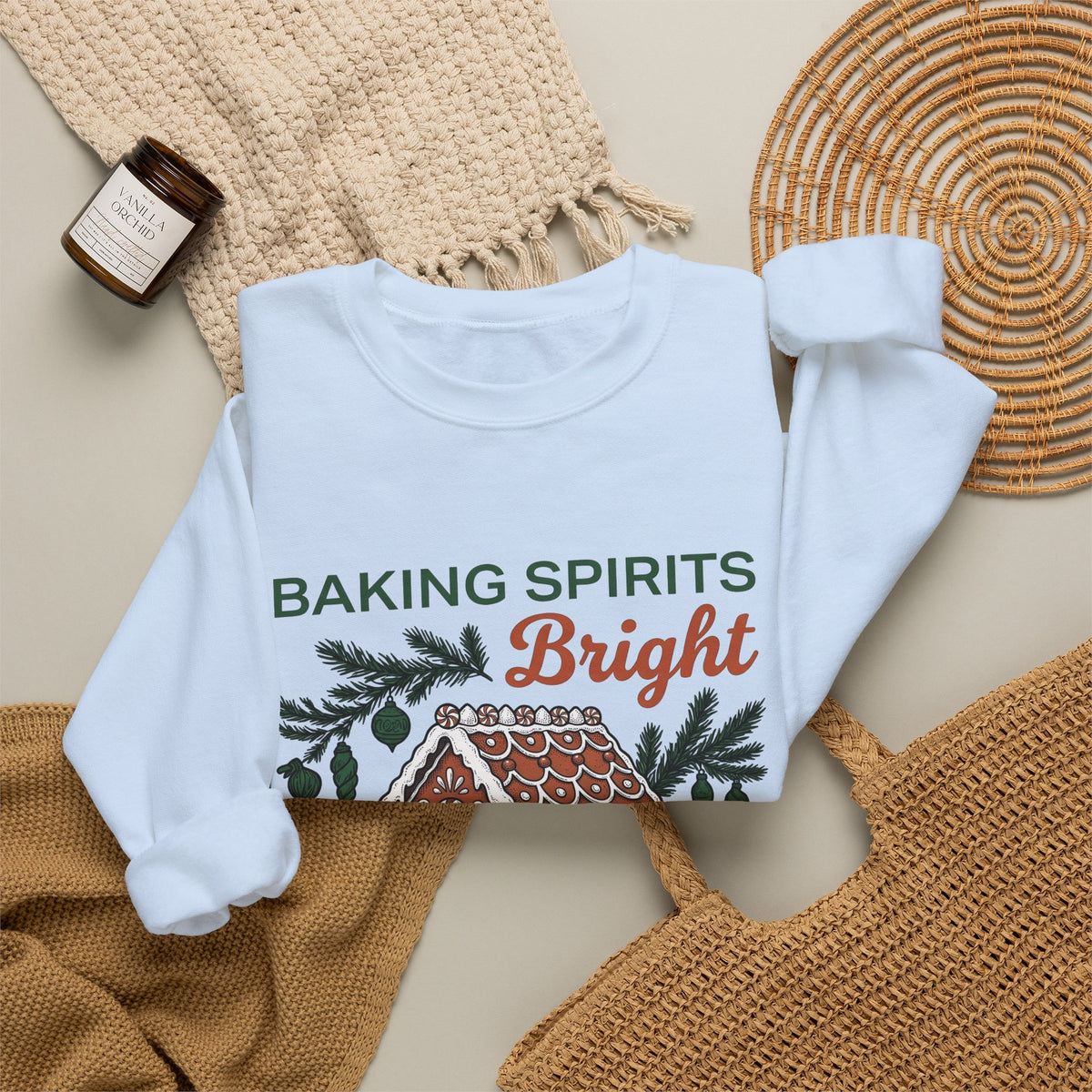 Gingerbread Cabin Sweatshirt Christmas Dessert Gift Women Cartoon Sweatshirt Gingerbread House Sweatshirt Xmas Fan Ginger Cartoon Sweatshirt Pastry Graphic
