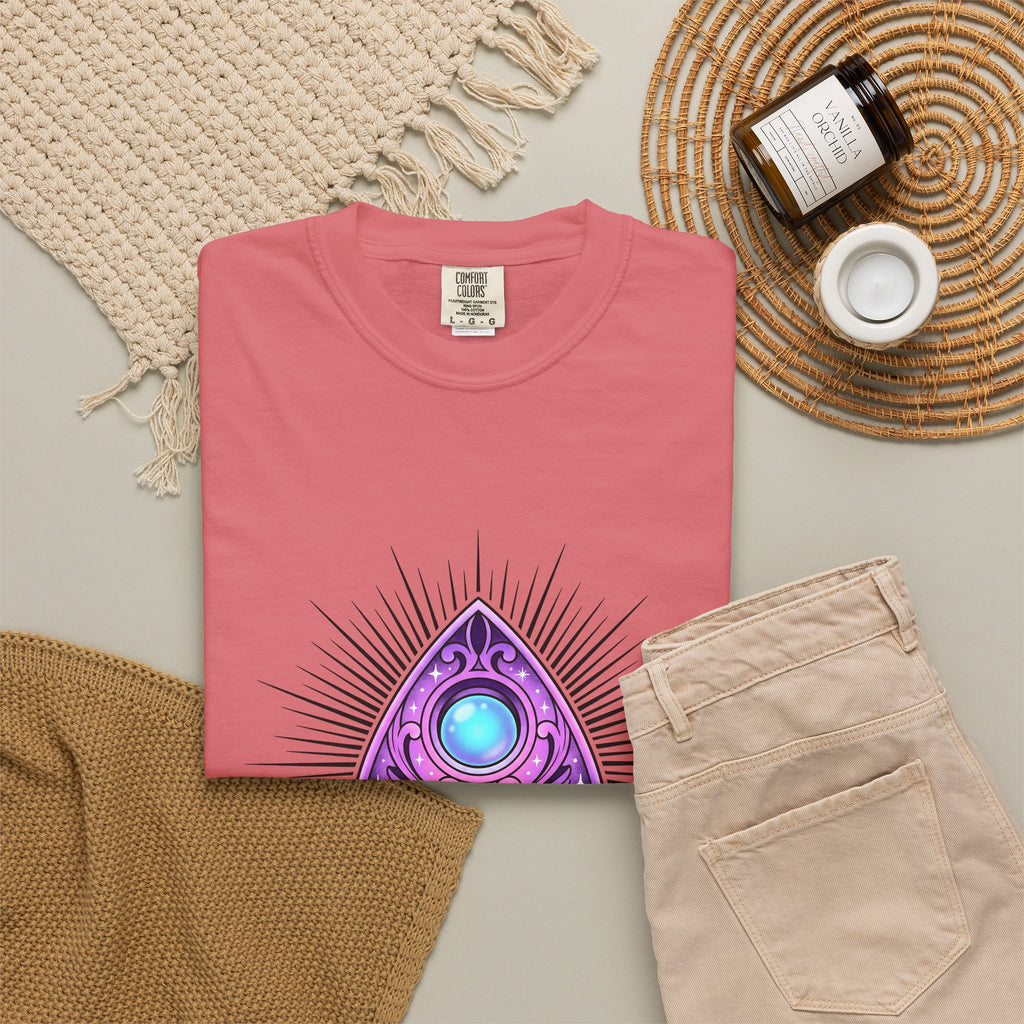 Magic Planchette T-Shirt Boho Chic Zodiac Gift Women Mystical T-Shirt Ouija Board T-Shirt Bohemian Fan Spiritual T-Shirt Astrology Graphic Trippy