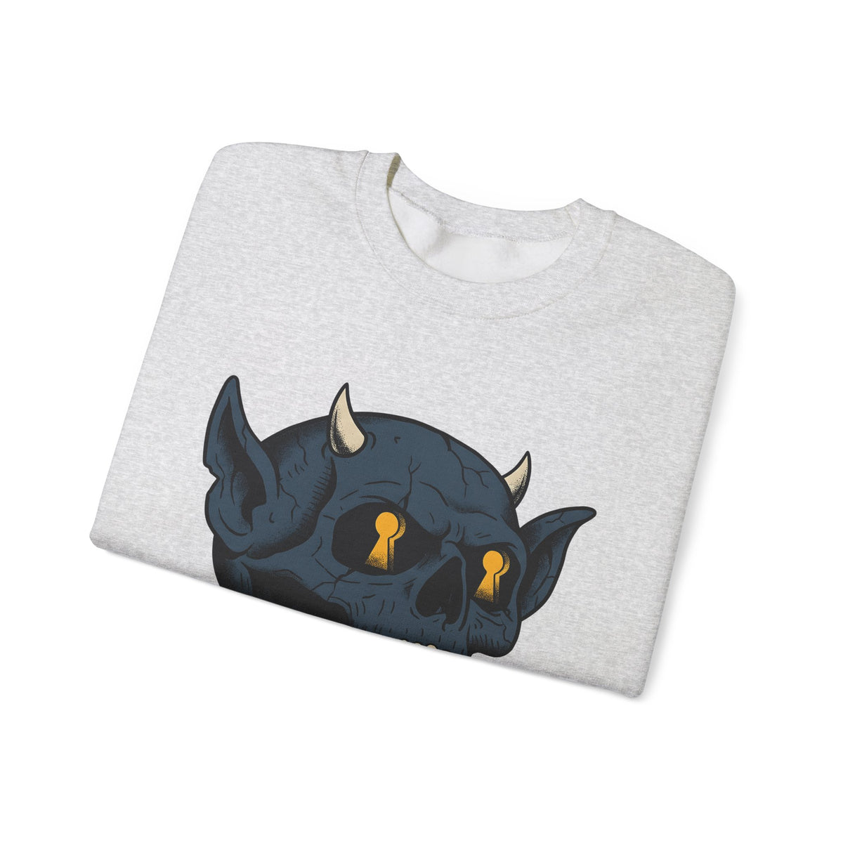Devil Skull Sweatshirt Halloween Horror Gift Women Tattoo Sweatshirt Skull Sweatshirt Horror Fan Scary Graphic Sweatshirt Retro Teeth Sweatshirt