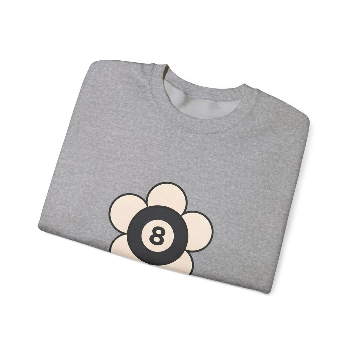 Eight Ball Flower Billiards Plants Gift Modern Magic Flower Pool Fan Artistic Floral Antique Sweatshirt