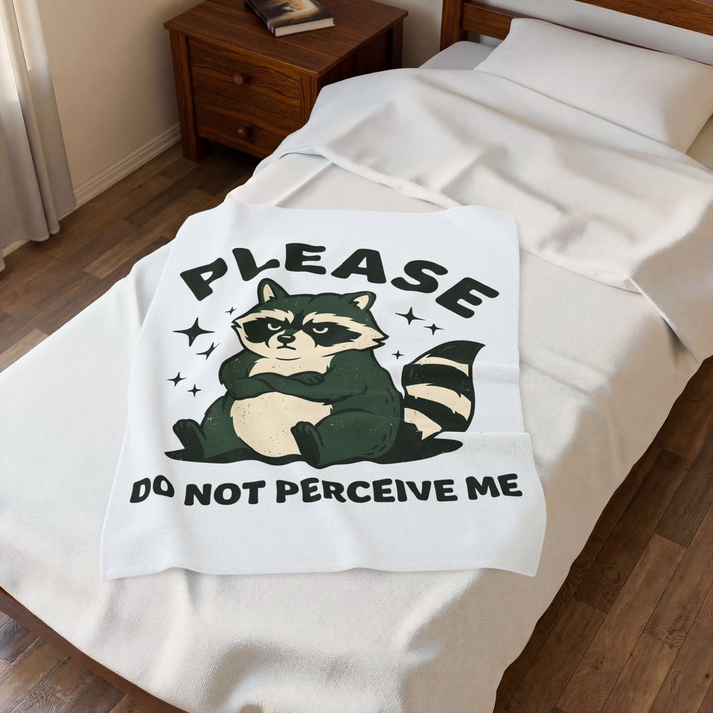 Grumpy Raccoon Blanket Funny Animal Gift Women Cartoon Blanket Trash Panda Blanket Humor Fan Comic Blanket Wildlife Graphic Retro Stars Blanket