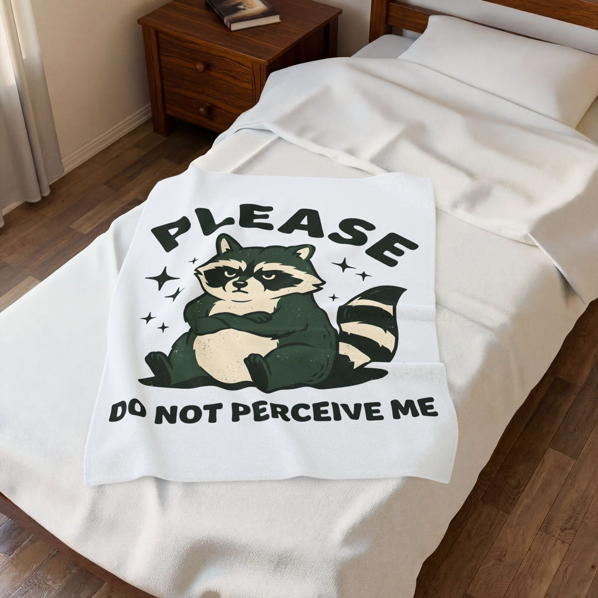 Grumpy Raccoon Blanket Funny Animal Gift Women Cartoon Blanket Trash Panda Blanket Humor Fan Comic Blanket Wildlife Graphic Retro Stars Blanket