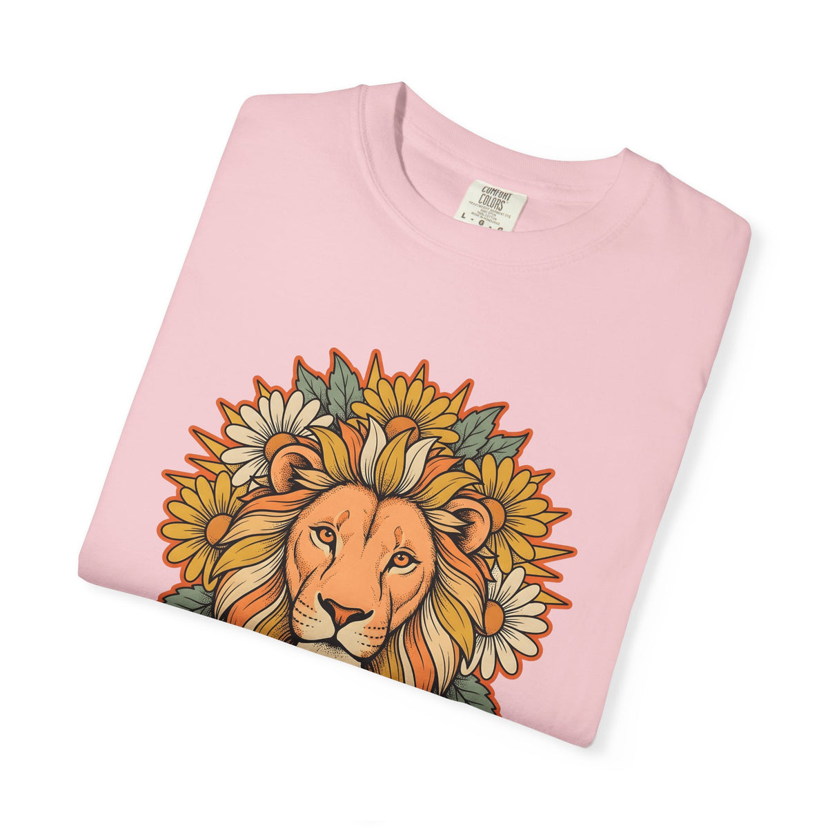 Lion Blossom Boho Chic Horoscope Gift Tribal Lion Bohemian Fan Ethnic Zodiac Classic Sunflower T-Shirt