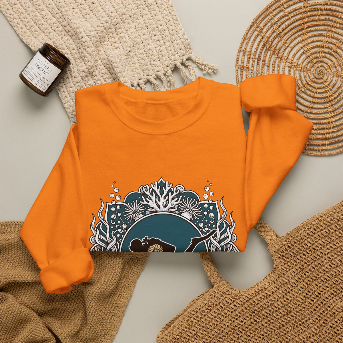 Scuba Diver Sweatshirt Sports Sea Gift Women Bohemian Sweatshirt Snorkeler Sweatshirt Athlete Fan Ocean Graphic Sweatshirt Retro Reef Sweatshirt