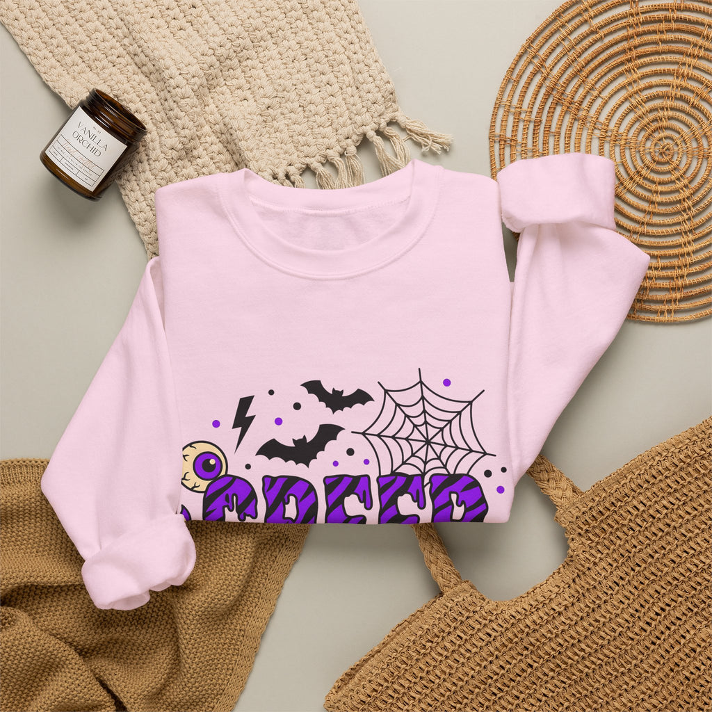 Bat Spider Webbing Sweatshirt Halloween Occult Gift Women Haunted Sweatshirt Spider Web Sweatshirt Horror Fan Spooky Sweatshirt Mystic