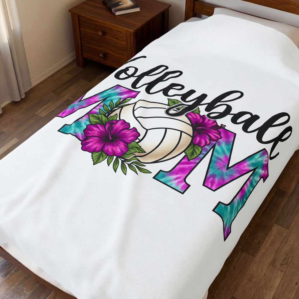 Volleyball Floral Blanket Volleyball Mom Sports Gift Women Tie Dye Blanket Volleyball Blanket Volleyball Enthusiast Batik Blanket Athletic Graphic