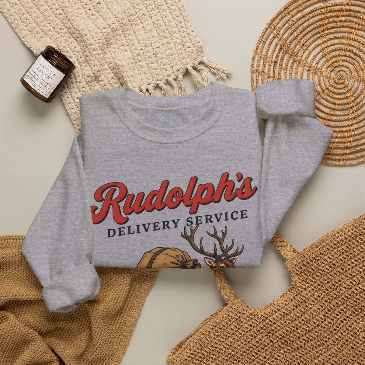 Deer Illustration Sweatshirt Christmas Celebration Gift Women Retro Sweatshirt Fawn Sweatshirt Noel Fan Vintage Sweatshirt Party Graphic Sketch Present Sweatshirt