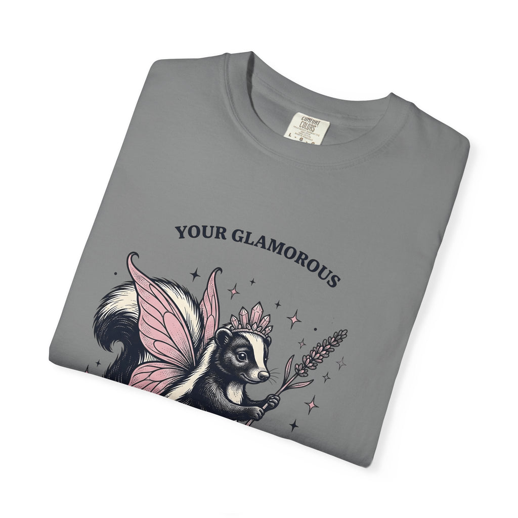 Fairy Skunk T-Shirt Cute Wildlife Gift Women Playful T-Shirt Skunk T-Shirt Adorable Fan Whimsy Graphic T-Shirt Retro Tiara T-Shirt