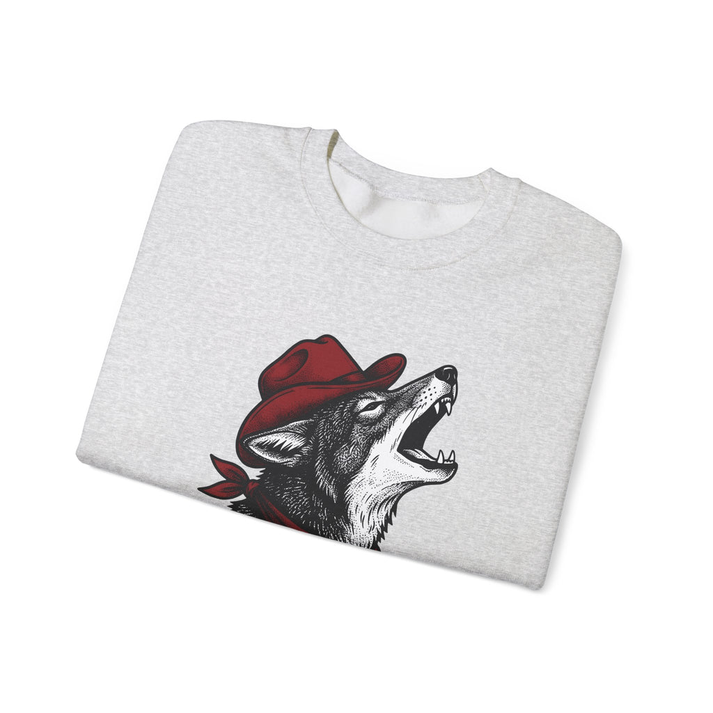 Cowboy Wolf Sweatshirt Cowgirl Western Gift Women Vintage Sweatshirt Werewolf Sweatshirt Cowboy Fan Retro Sweatshirt Rodeo Graphic Hand Drawn Bandana Sweatshirt
