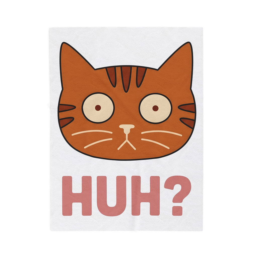 Cat Face Blanket Cat Humor Gift Women Cartoon Blanket Kitten Blanket Cat Fan Toon Blanket Funny Graphic Minimalist Wide Eyes Blanket